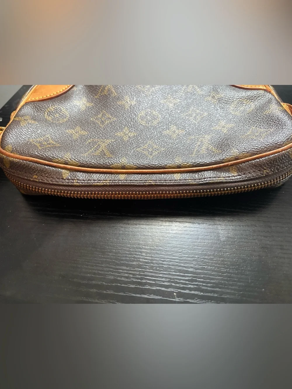 Auth Louis Vuitton Marly Dragonne GM Monogram Canvas Clutch Wristlet Bag Vintage